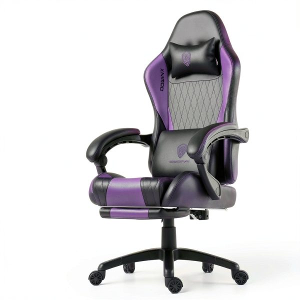 Dowinx Gaming Chair Ergonomic Support Adjustable Blue Purple-6