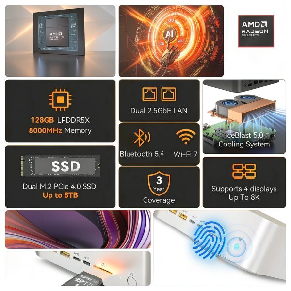 GEEKOM A9 Mega Mini PC AMD Ryzen AI Gaming 4K Editing-1