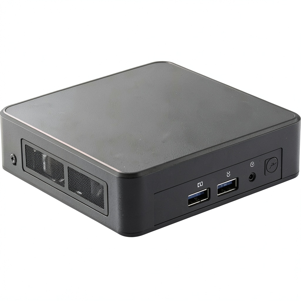 Installing ASUS NUC 13 Pro Slim Mini PC Black Full System on a wooden desk
