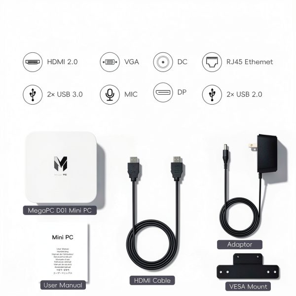 MegaPC D01 PRO Mini PC Intel N150 16GB RAM 1TB SSD-8