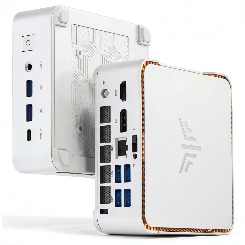 Kamrui H2 Mini PC showing compact design and ports