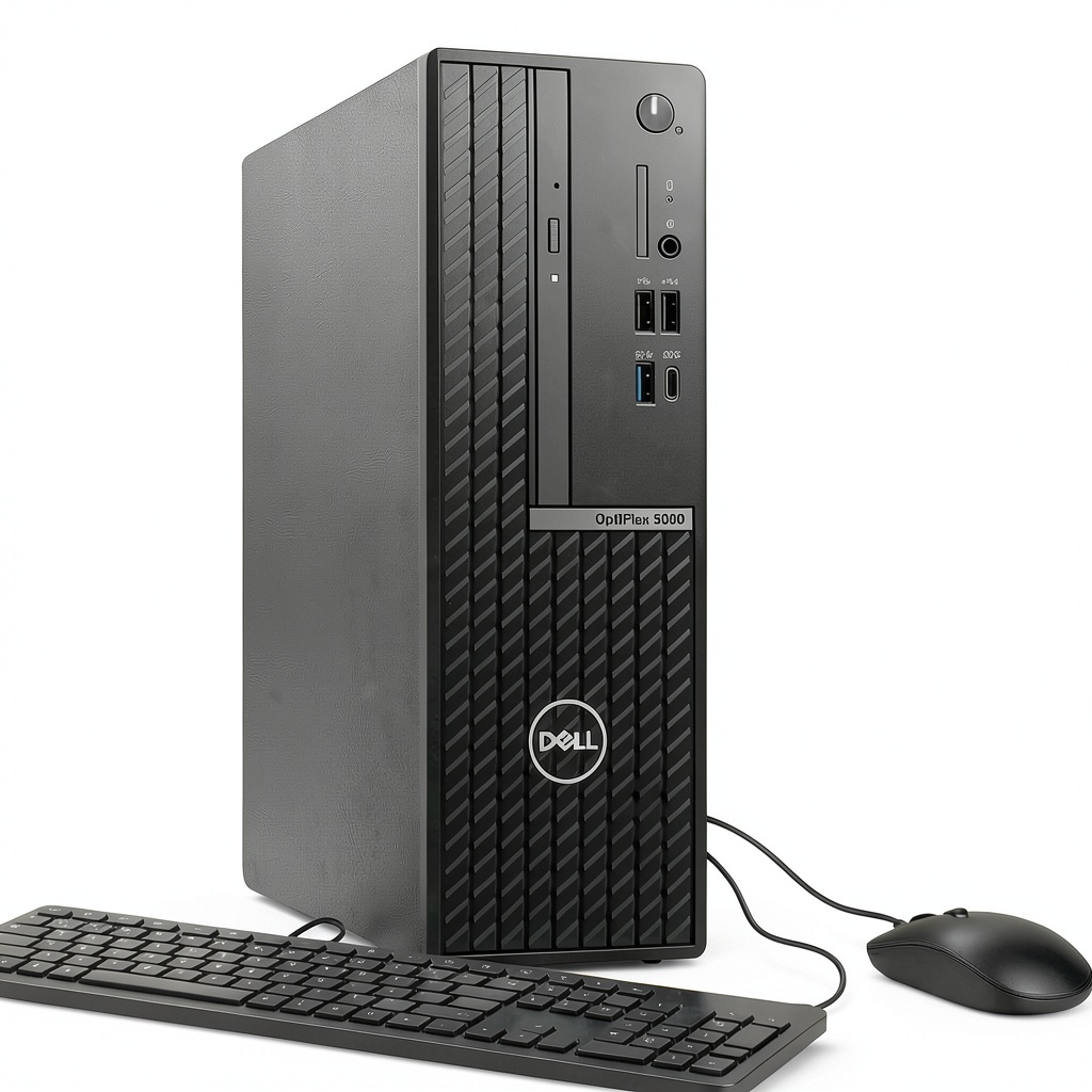 Dell OptiPlex 5080 SFF desktop on office desk with monitor