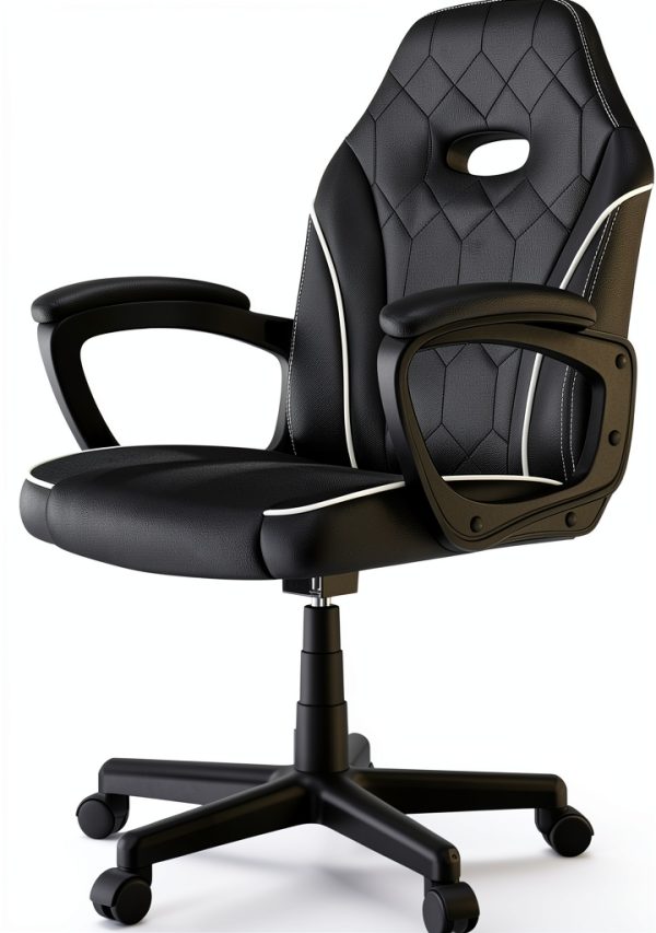 ACGAM Slim Chair Ergonomic Computer Desk Office Chair Black-4