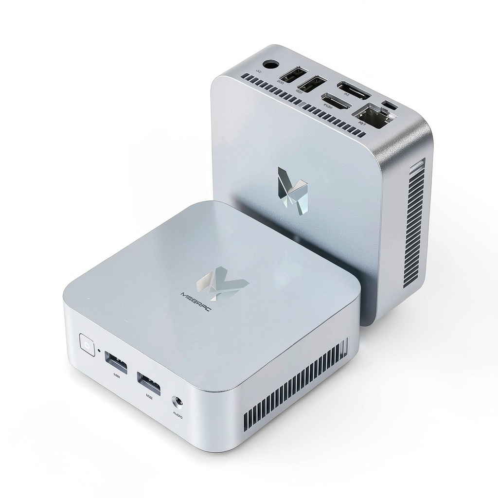 Installing MegaPC D01 PRO Mini PC Intel N150 16GB RAM 1TB SSD on a wooden desk
