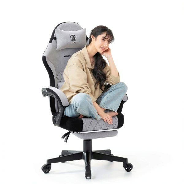 Dowinx Gaming Chair Ergonomic Fabric Pocket Spring Footrest-2