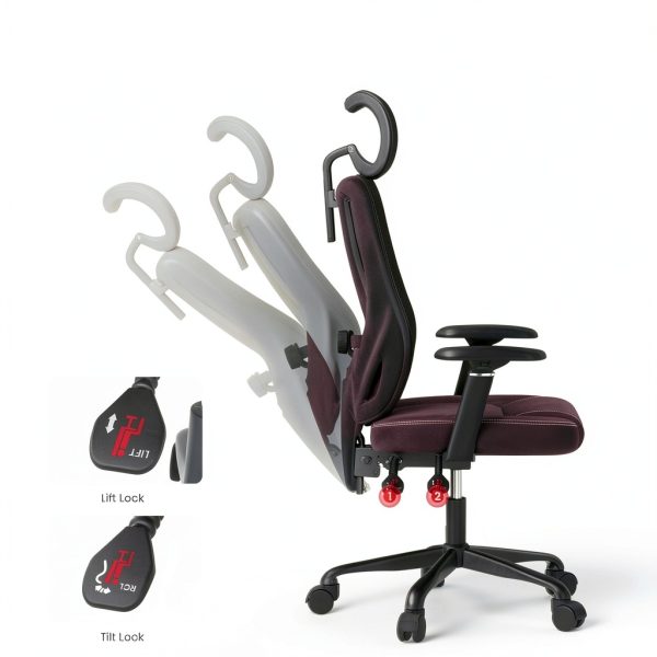 ACGAM Ergonomic Gaming Chair Breathable Mesh Lumbar Support-10