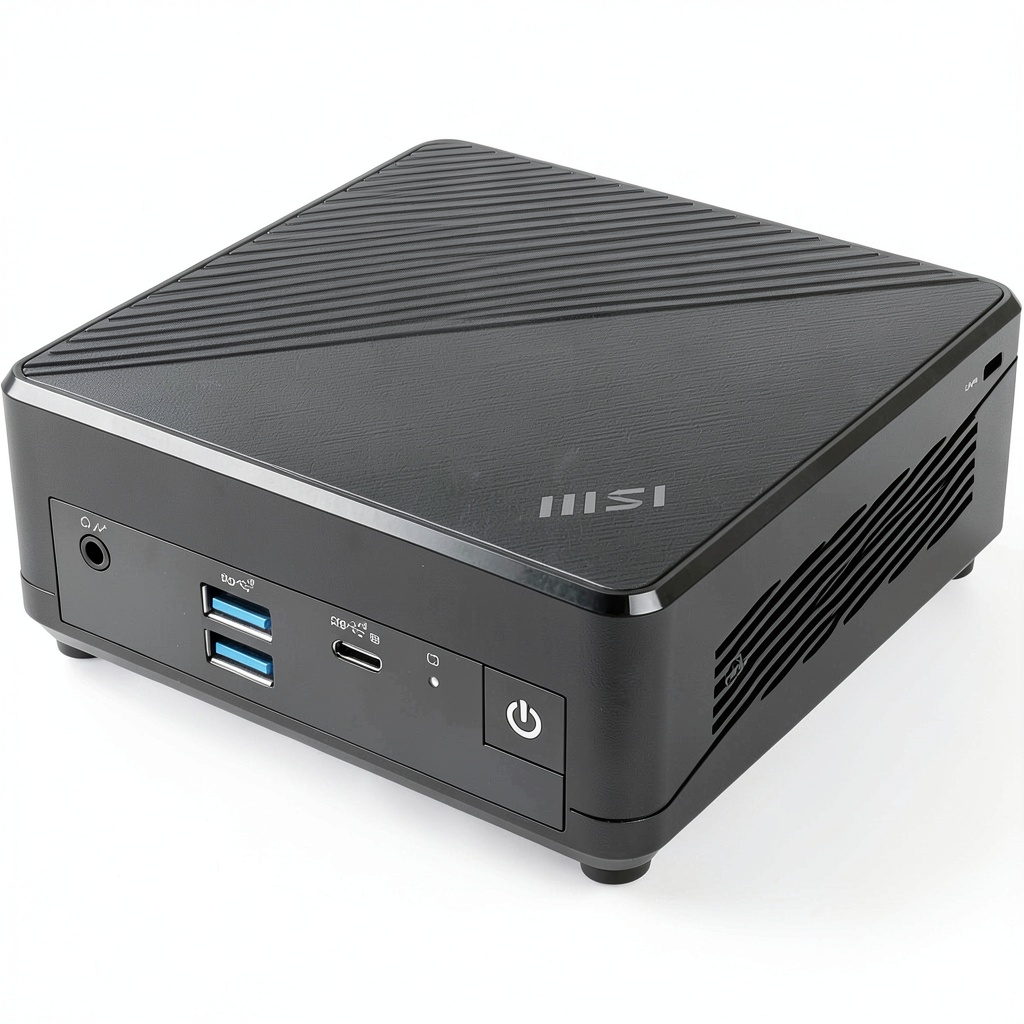 Installing MSI Cubi N Mini PC Compact Powerful Home Office on a wooden desk