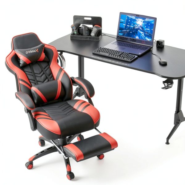 Gymax Gaming Chair Ergonomic High Back Adjustable Footrest-3