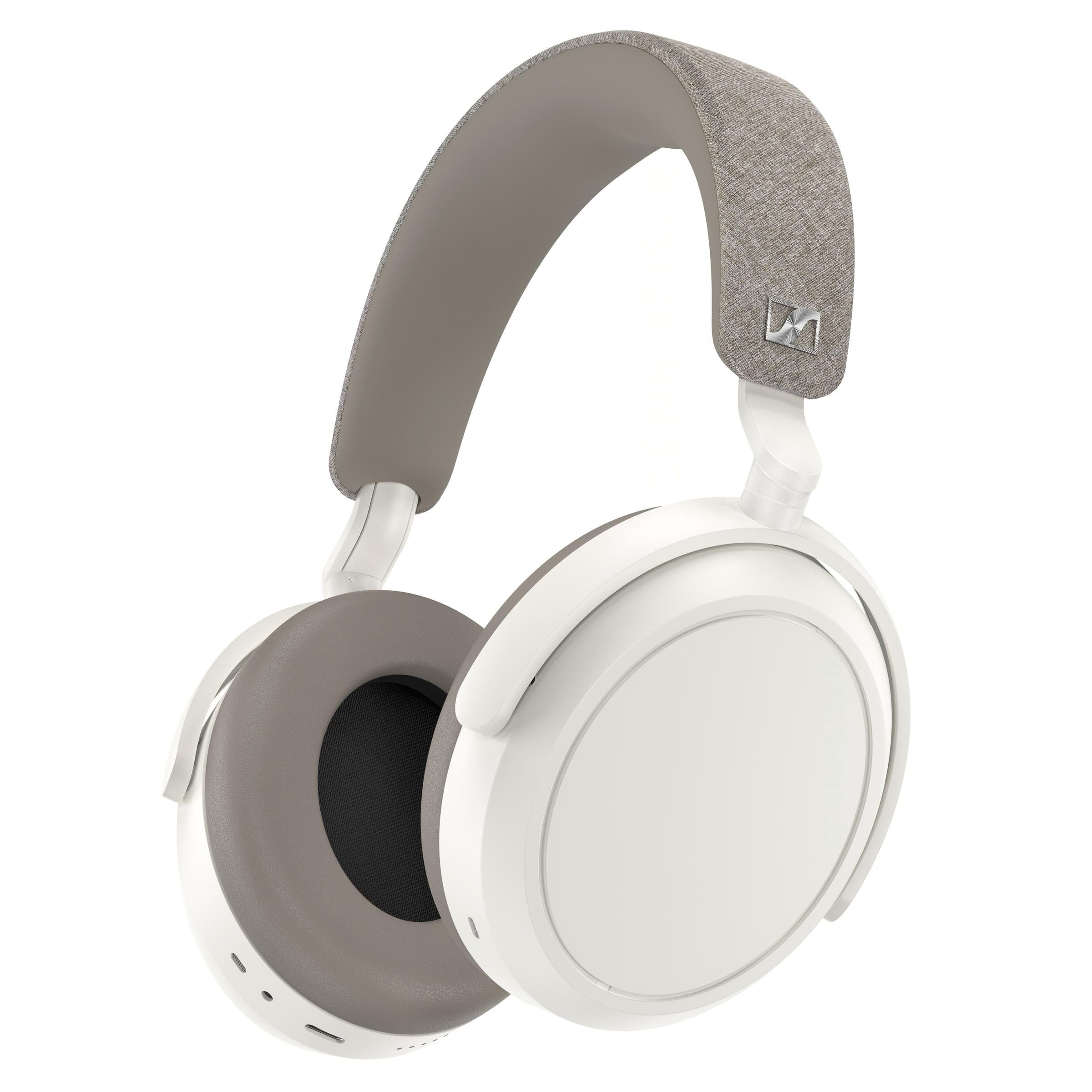Sennheiser Momentum 4 Wireless headphones in white on a table