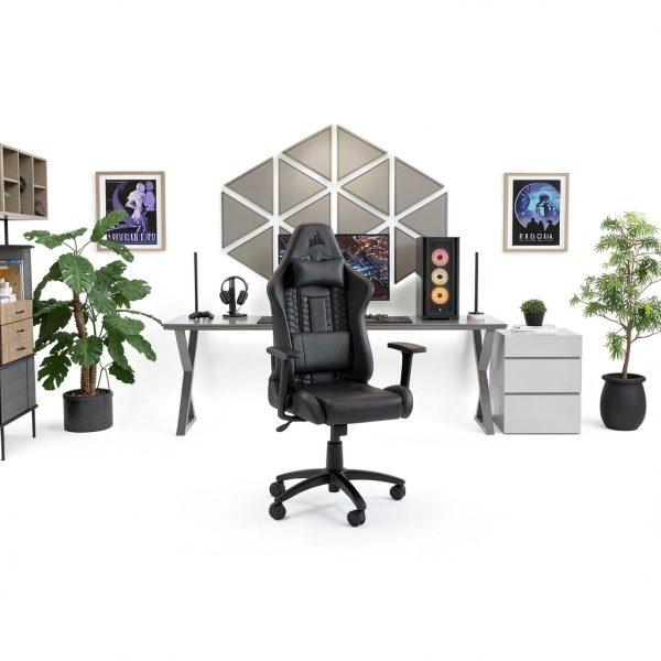 CORSAIR TC100 Gaming Chair Black Leatherette Ergonomic-13