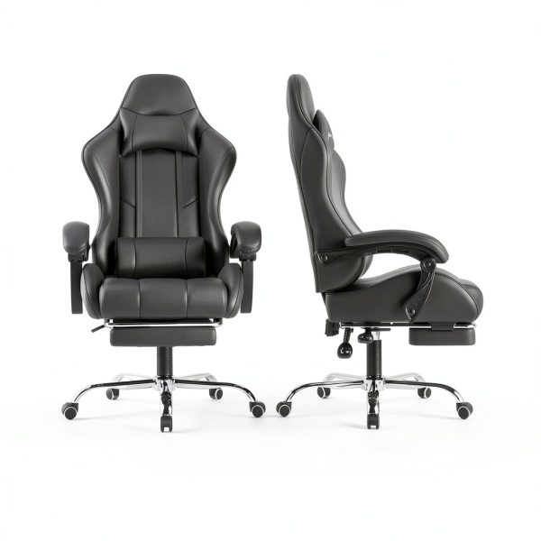 GTPlayer Gaming Chair Faux Leather Adjustable with Footrest-1