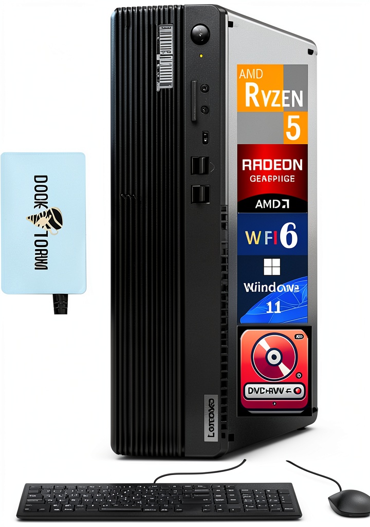 Lenovo ThinkCentre M75s Mini Desktop on a modern desk setup