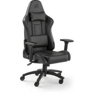 CORSAIR TC100 Gaming Chair Black Leatherette Ergonomic-0