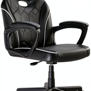 ACGAM Slim Chair Ergonomic Computer Desk Office Chair Black-0