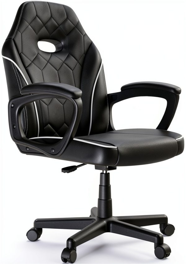 ACGAM Slim Chair Ergonomic Computer Desk Office Chair Black-0