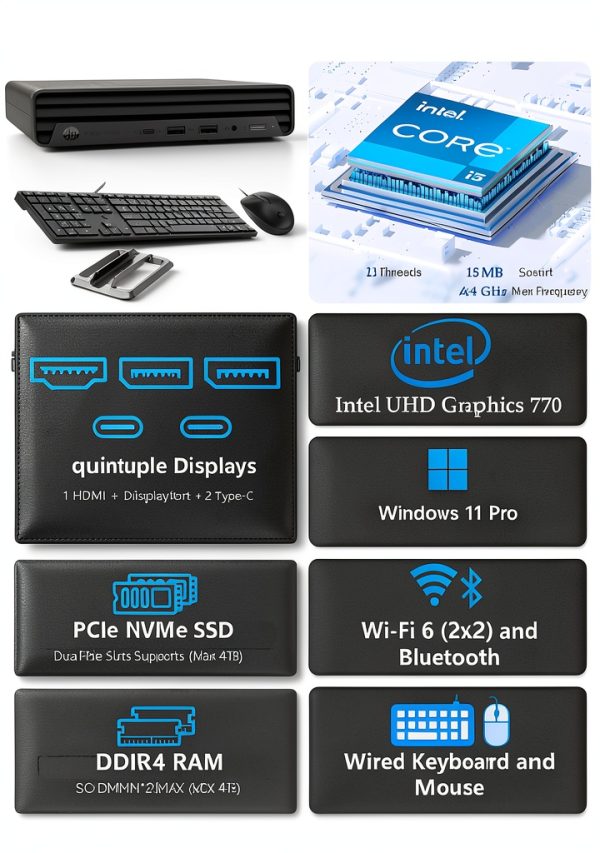 HP Pro 400 G9 Mini Desktop Intel i5 16GB RAM 512GB SSD-1