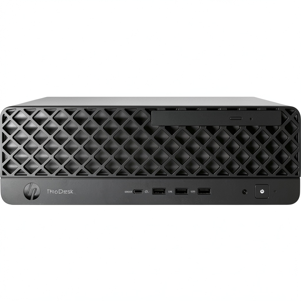 Installing HP ProDesk 4 SFF desktop with Intel Core Ultra on a wooden desk