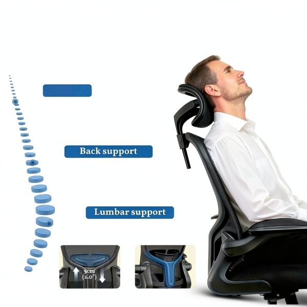 KERDOM Ergonomic High Back Office Chair Adjustable Lumbar-2