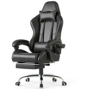 GTPlayer Gaming Chair Faux Leather Adjustable with Footrest-0