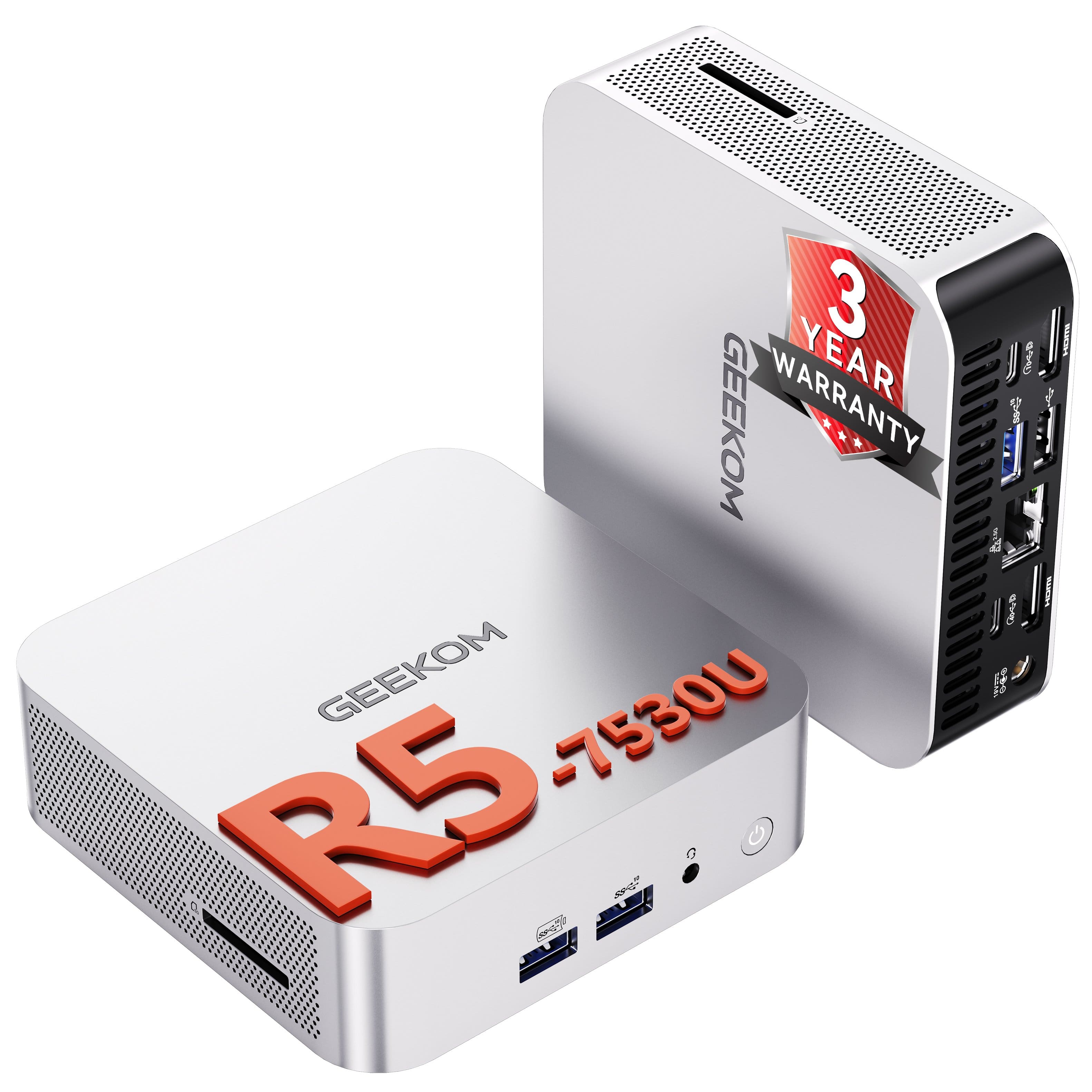 Installing GEEKOM A5 Pro Mini PC AMD Ryzen 5 7530U 16GB RAM 1TB SSD on a wooden desk