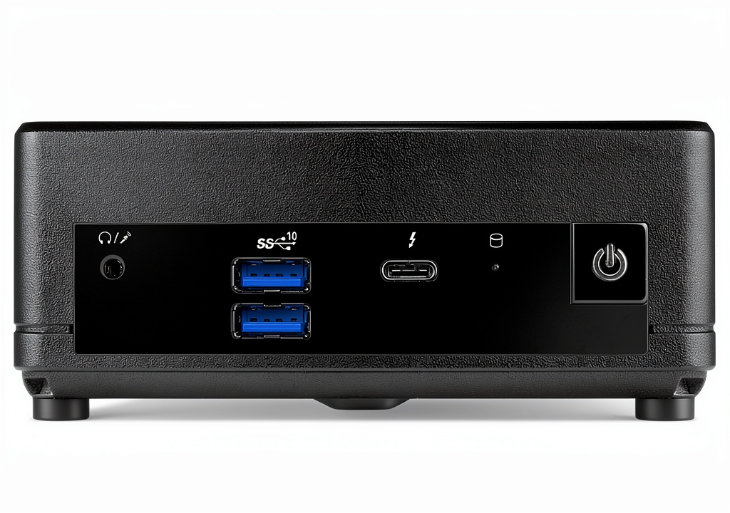 MSI Cubi 5 Mini Desktop on a desk with connected peripherals