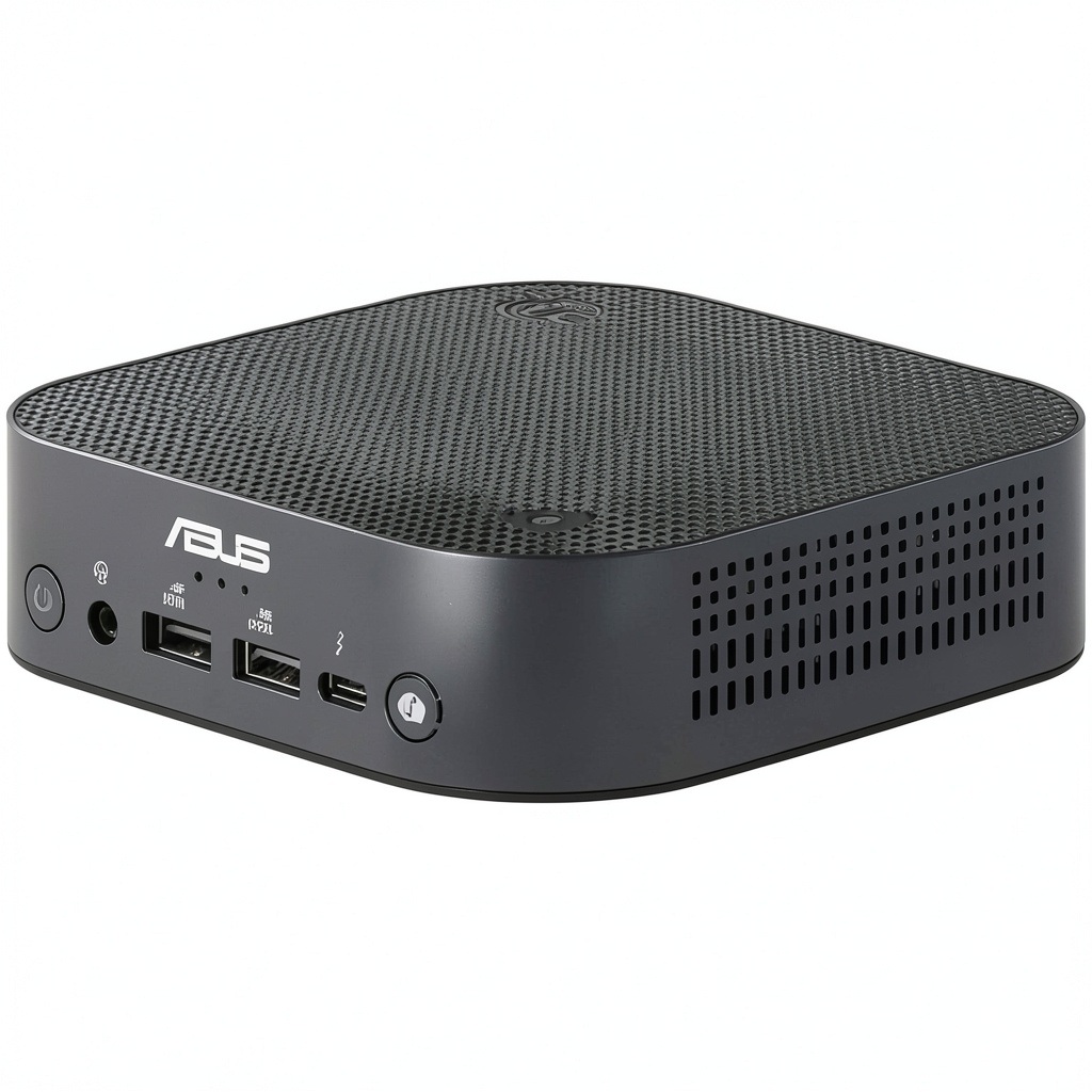 Installing ASUS NUC 14 Essential Mini PC Intel N Series Efficient on a wooden desk