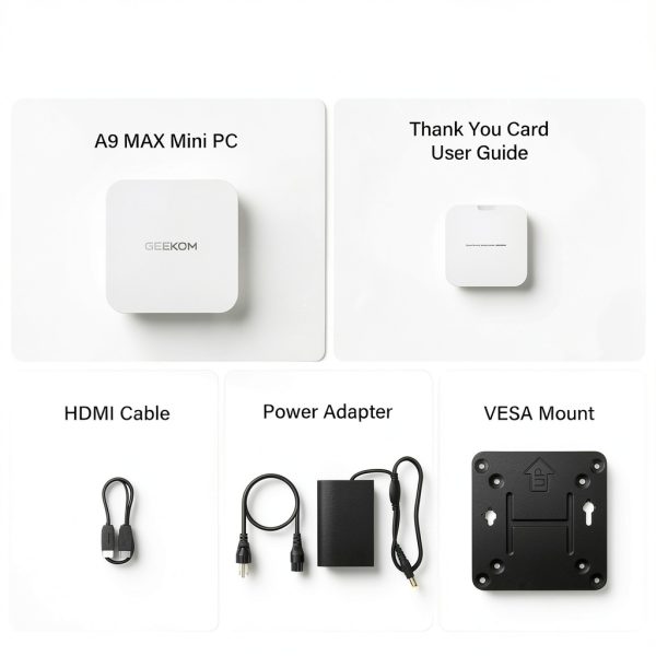 GEEKOM A9 Max AI Mini PC AMD Ryzen AI 9 HX 370 Radeon 890M-10