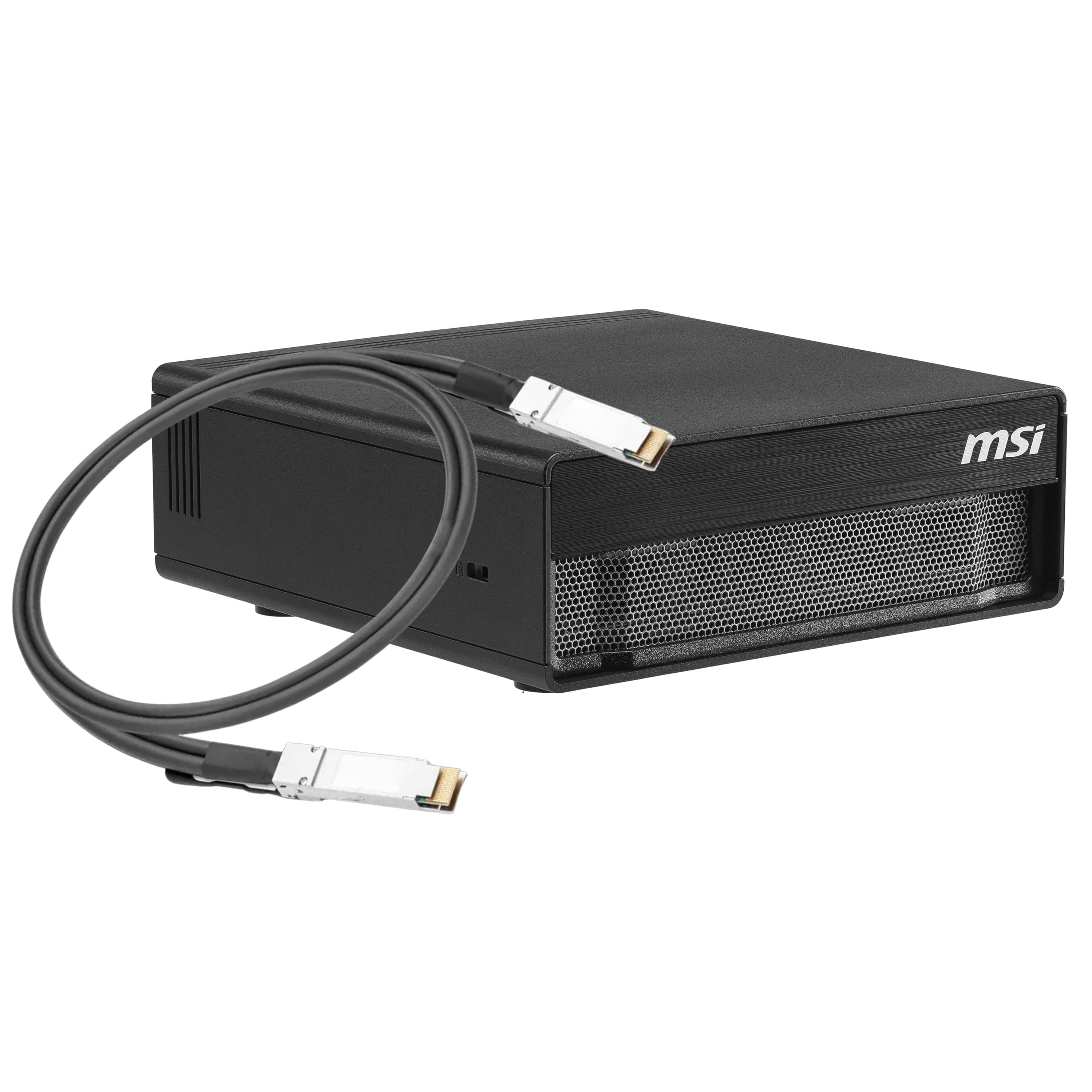 MSI EdgeXpert Mini Desktop showcasing its compact design and connectivity ports