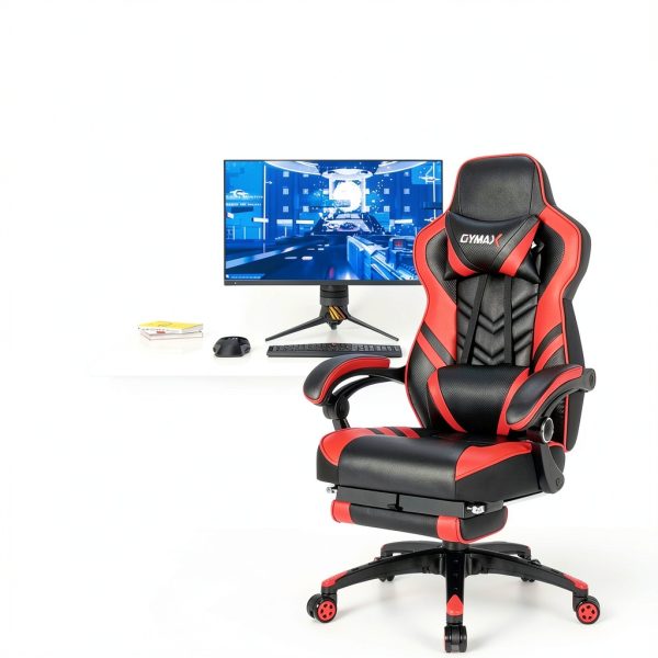 Gymax Gaming Chair Ergonomic High Back Adjustable Footrest-1