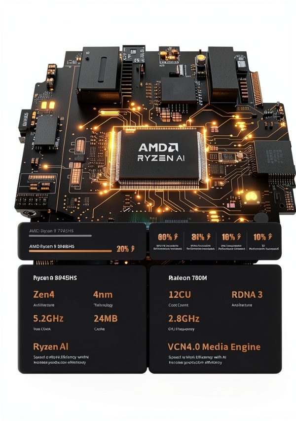 Minisforum UM890 Pro Mini PC AMD Ryzen 9 8945HS 32GB 1TB SSD-4