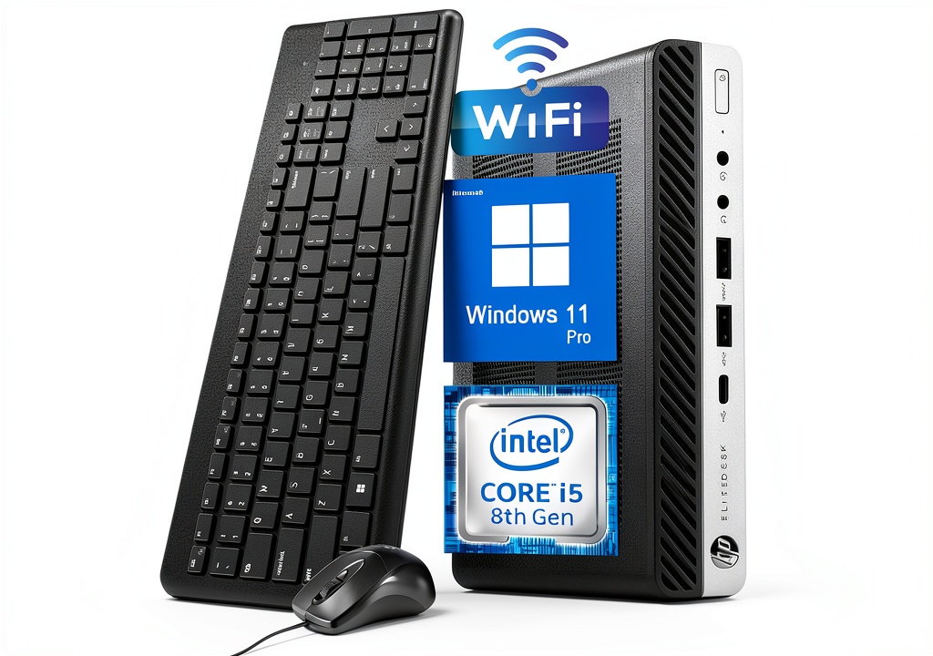 HP EliteDesk 800 G4 Mini PC on a modern office desk