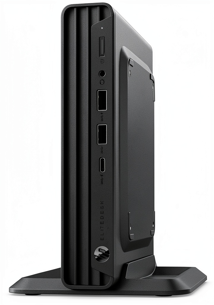 HP EliteDesk 800 G6 Mini Desktop on a modern office desk