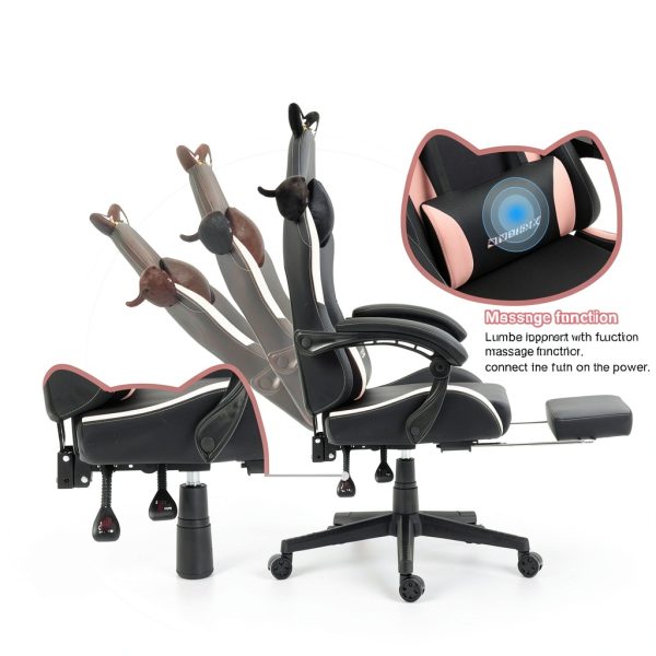 Dowinx Cat Ear Gaming Chair Ergonomic Adjustable for Women-3