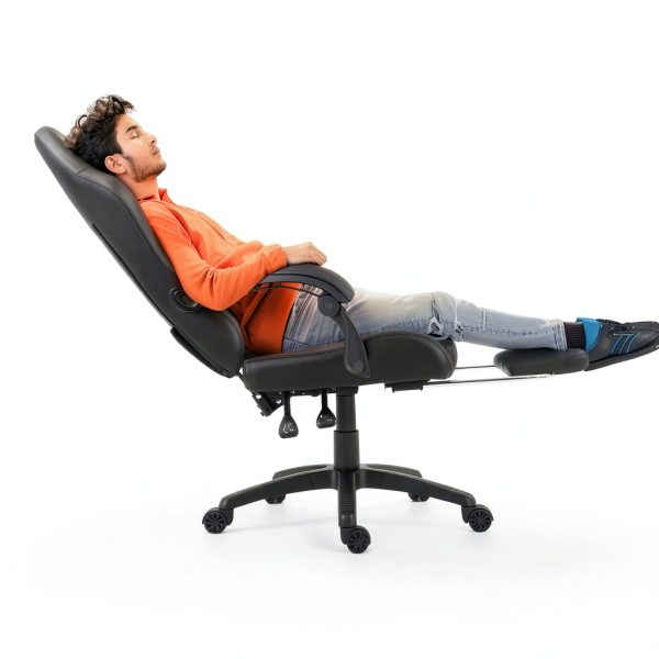 Dowinx Gaming Chair Ergonomic Support Adjustable Blue Purple-3