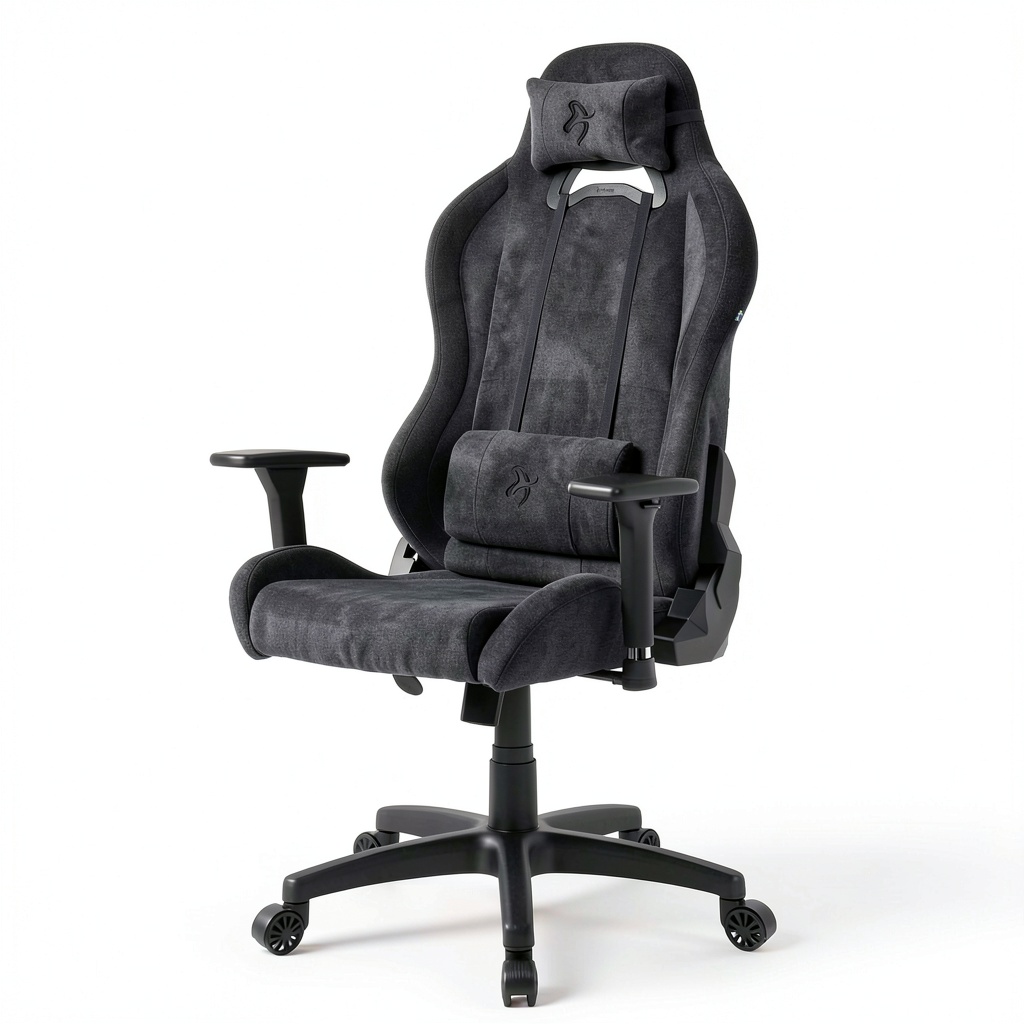Arozzi Torretta Soft Fabric Gaming Chair in Pure Black color