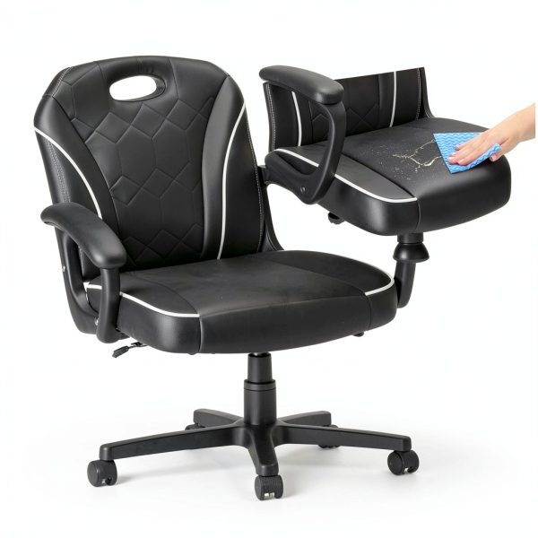 ACGAM Slim Chair Ergonomic Computer Desk Office Chair Black-5