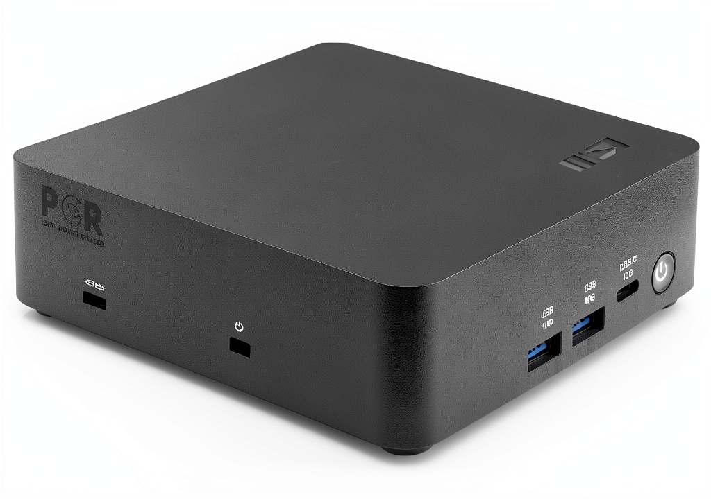 MSI Cubi NUC AI Mini PC on a desk with peripherals