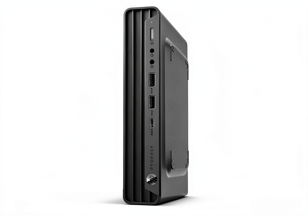 Installing HP ProDesk 600 G6 Desktop Intel i5 16GB RAM Business PC on a wooden desk