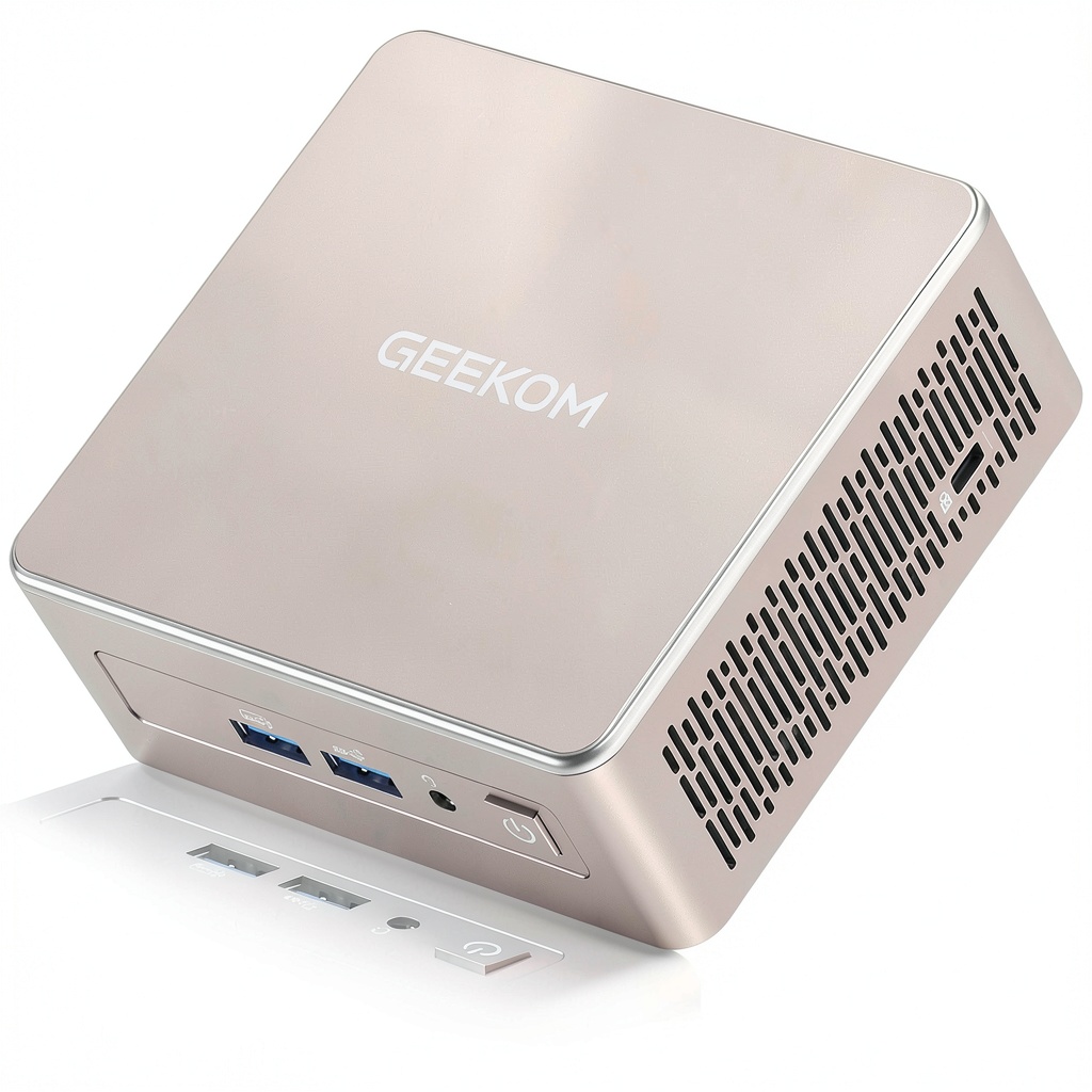 GEEKOM A5 Mini PC showing compact design and connectivity ports