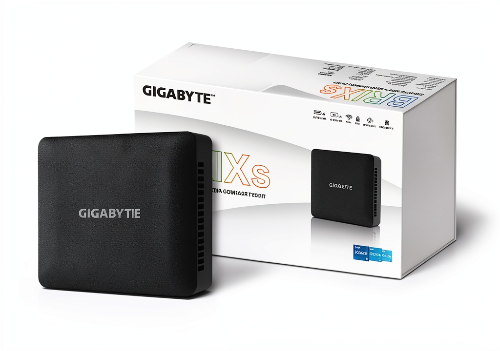 Installing GIGABYTE Compact PC 13th Gen Intel i7 4K HDMI 2.1 on a wooden desk