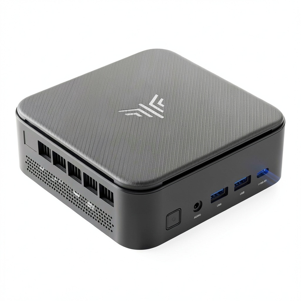 HongFei Mini Gaming PC showing compact design and ports