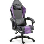 Dowinx Gaming Chair Ergonomic Support Adjustable Blue Purple-0