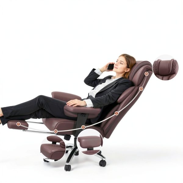 Brick Attic Ergonomic Office Chair Leather Reclining-3